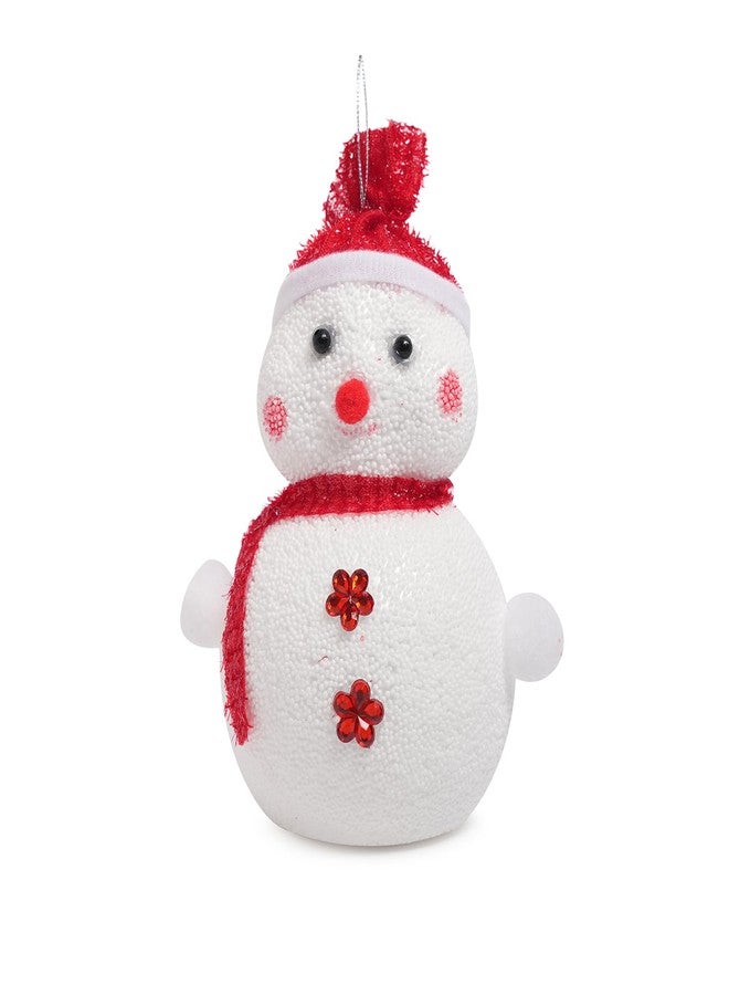 ProKart Christmas Foam Medium Cute Iceman Figure with Elegant Hat for Christmas Party Decor - White Red | Xmas Glowing Snowman Doll Vintage Ornaments Set for Home Decor (Red & White Snowman) - Image 2